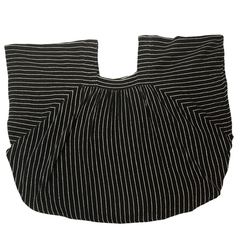 World Market Women’s B&W Striped Cotton Popover Top - Picture 6 of 8